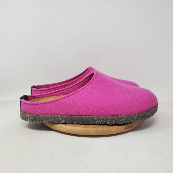 Haflinger Manhattan Shoes Womens 42 Fuchsia Mule Felted Wool Slide Hard Sole - Picture 7 of 11